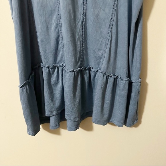 Matilda Jane Womens Blue Ruffle Tank Top Back Buttons Sz. Medium - Picture 7 of 8
